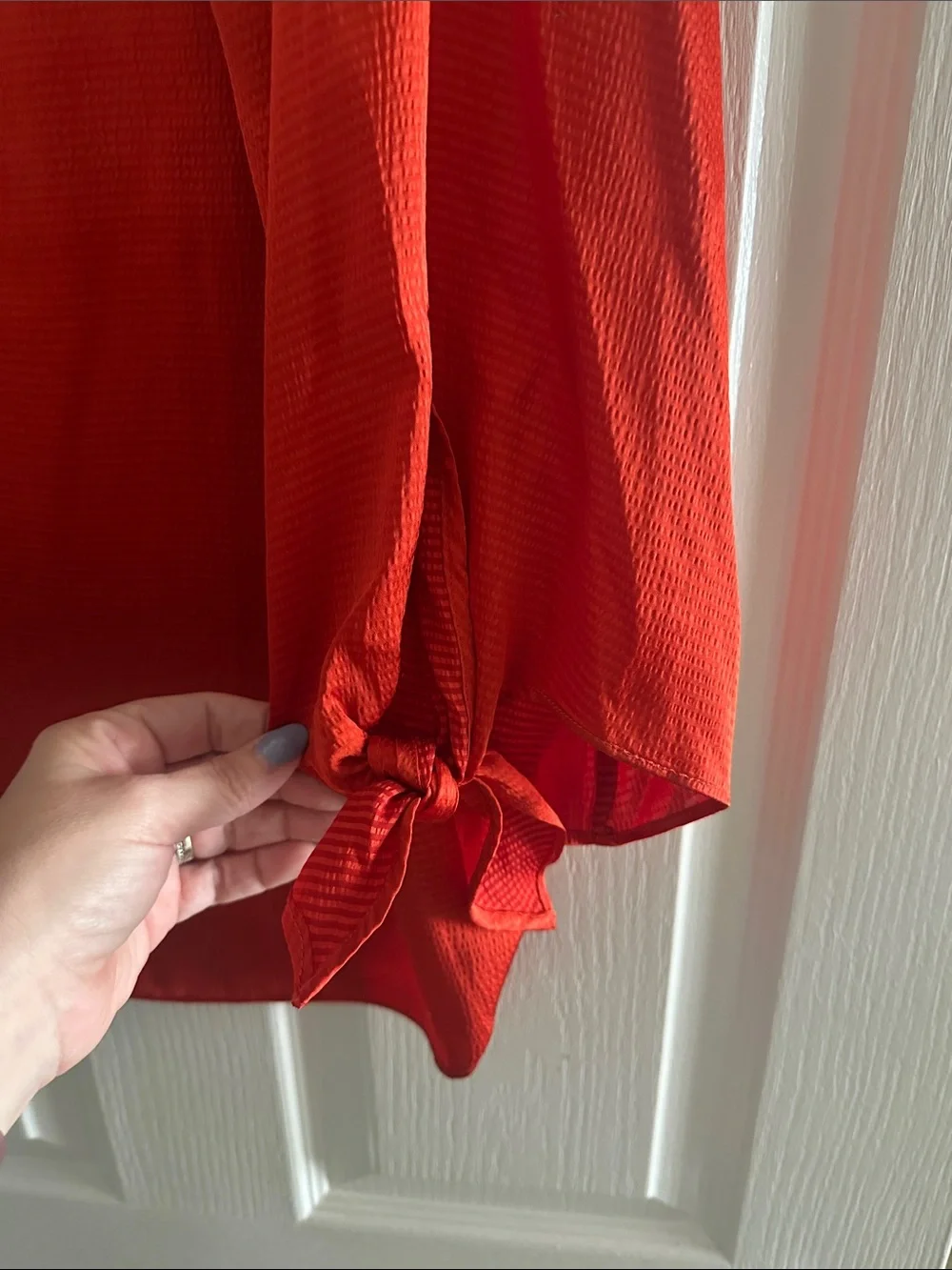 Michael Kors Orange V-Neck Tie-Sleeve Tunic